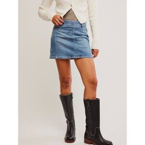 Free People Blue Denim Mini Skirt